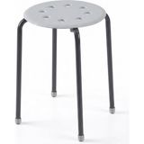 1001 Mallart® Metal Ayaklı Plastik Tabure 44 cm - Minimalist Yuvarlak Mutfak ve Balkon Taburesi, Üst � - 1 Adet