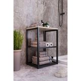 1001 Metal Ayaklı Dekoratif Tel Raflı Banyo Rafı, Traverten, Br1 - ebat