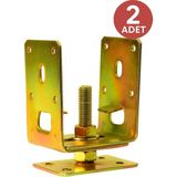 1001 Metal Pergule Ayağı, 7‑12 cm Ayarlanabilir, M14 Civatalı, Tablalı, Bahçe, Kamelya, Tente Aya�