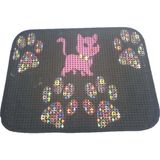 1001 Miapet Elekli Desenli Kedi Tuvalet Önü Paspası 60 x 45 cm Pembe Kedi