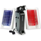 1001 Microflip 100 x 250 x LED ve Uv Işıklı Cep Mikroskopu, Aşağı Açılan Kaydırma Tabanı ve Ak - Beyaz - Gold
