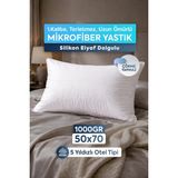 1001 Mikrofiber Yastık Silikon Elyaf Otel Tipi 1000GR Dolgulu Destek 50X70 Beyaz | Nefes Alabilen Malzem - 100 x 100 cm