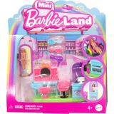 1001 Mini Barbieland Koleksiyona Uygun Oyun Seti, 4 Cm'lik Bebek, Aynalı Kuaför Tezgahı, Şampuan Böl - Ahşap