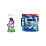 1001 Mutfak Yağ ve Kireç Çözücü Sprey 750 ml ve Finish Quantum Infinity Shine 83 Kapsül Bulaşık