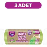 1001 Natura Büzgülü Çöp Torbası 15'li Orta Boy 55 x 60 cm Üçlü Paket - secenek