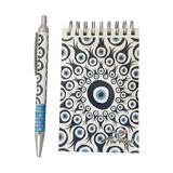 1001 Nazar Boncuk Desenli Mini Spiral Not Defteri ve Tükenmez Kalem Seti – Küçük Boy Taşınabilir - ölçü - tip