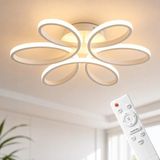 1001 Nipul Beyaz Modern Plafonyer Avize, Kumandalı 3 Renk Led, 53 Cm, 35-40 M² Aydınlatma, Dimmer Öze - Beyaz - Gold