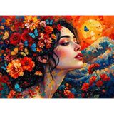 1001 Nova Puzzle 1000 Parça Çiçeklerle Bezenmiş Rüya Puzzle - Kadın ve Çiçekler