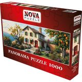 1001 Nova Puzzle 1000 Parça Deniz Manzaralı Cennet Panorama Puzzle - Meyve Bahçeli Ev