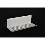 1001 Paslanmaz Çelik 28CM Banyo Rafı Duş Rafı - Yapışkanlı Montaj - Anında Kolay Montaj - Inox - ebat