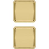 1001 Paslanmaz Çelik Sunum Tepsisi, Gold, 21X21 Cm, Çay Kahve Pasta Tatlı Servisi, 2 Adet