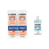1001 Peach Shower Gel 400ML (2'li Set) + Listerine Advanced White 250ML - 1 lt