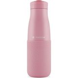 1001 Pembe 500 ml Paslanmaz Çelik Termos - Silikon Kaplı (Dalga) Okul, Günlük, Kamp, Spor - Pipetli M - ölçü - tip
