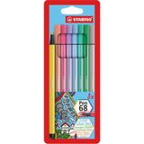 1001 Pen 68 - Keçe Uçlu Boya Kalemi - 8'li Paket - Pastel Renkler - ölçü - tip