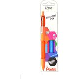 1001 Pentel 1.0 mm Yağ Bazlı Mekanizmalı Roller Kalem - Izee - 4'lü Blister (F-P-S-V)