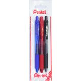 1001 Pentel Energel 0.7 mm Likit Roller Kalem Siyah/mavi/kırmızı 3'lü Set