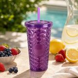 1001 Pipetli Mika Bardak 500 Ml, Kapaklı ve Pipetli Içecek Bardağı, Soğuk Kahve Meşrubat Smoothie - seçenek