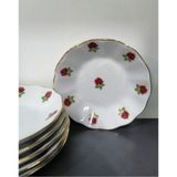 1001 Porselen 12 cm Kırmızı Gül 12'li Çay Tabak 8697635562138