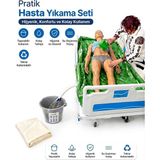 1001 Pratik Hasta Yıkama Seti - Yatakta Yatalak Hasta Banyo ve Temizlik Havuzu, Su Geçirmez Çarşaf ve - secenek