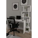 1001 Pratik Kitaplıklı Çalışma Masası Beyaz 120X50 - ebatlar