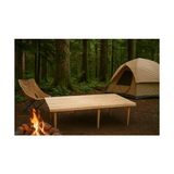 1001 Pratikoutdoor Katlanır Kamp, Piknik ve Bahçe Masası 70X120 cm - Ham Naturel Renk