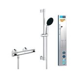 1001 Precision Flow Termostatik Duş Bataryası ve Vitalio Start 110 Sürgülü Duş Seti, 110MM 1 Akış