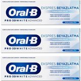 1001 Pro 3D White Advanced Ekspres Beyazlatma Ferah Parlaklık Diş Macunu 75 ml 3lü Paket - Ahşap