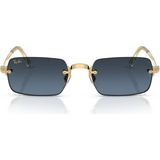 1001 Rb 3928 001S2 54 A$ap Rocky Unisex Dikdörtgen Gold Aynalı Metal Güneş Gözlüğü - secenek