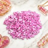 1001 Reçine Açık Pembe Dekoratif Kırık Cam 50GR Hobi Mum Tepsi Dekoratif Cam