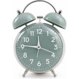 1001 Retro Çalar Saat Işıklı Analog Masa Saati Dekoratif Komodin Saati Bombe Kapaklı 15X10 Yeşil