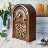 1001 Retro Radyo Taşınabilir Bluetooth Speaker ve Hoparlör Ahşap Kaplama Klasik Antika Tarzı Iç ve - secenek