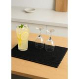 1001 Silikon Bar Matı, Siyah, Kaymaz Tezgah ve Bulaşık Kurutma Matı, 43X29 Cm, Mutfak ve Bar Için