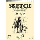 1001 Skecth Çizim Blok A4 85GR Üstten Spiralli Defter - ölçü - tip