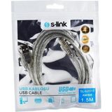 1001 SL-U2015 Usb2.0 1.5m Şeffaf Yazıcı Kablosu, Şeffaf - SECENEK