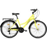 1001 Smile 28 Jant Şehir Bisikleti 44 cm Unisex Çelik Kadro V-Fren Shimano 7 Vites - Sarı - secenek
