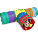 1001 Sogud Kedi Oyun Tüneli Katlanabilir T Model, Kedi Oyuncağı Tünel Ev, Renkli Kedi Köpek Oyun Alanı, Geniş Girişli Dayanıklı Kumaş, Taşınabilir Evcil Hayvan Tüneli 60X80X30 cm