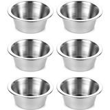 1001 Sosluk 6 Lı Paslanmaz Çelik Mini Kase Lokumluk Reçellik Çerezlik Sosluk 6 Adet 8 cm Metal - 0 - 249 ml