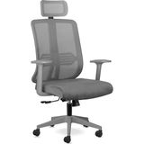 1001 Spark Fine Ofis Sandalyesi Sırt Ergonomik Çalışma Koltuğu (Gri) - Beyaz - Gold