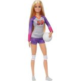1001 Sporcu Bebekler, Üniforması ve Topuyla Barbie Voleybolcu Bebek ile Aksesuarları, HKT72