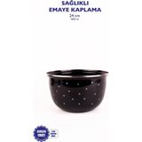 1001 Star Emaye Yıldız Desenli Karıştırma Kabı 24CM - 4lt (Ocakta-Fırında Kullanılabilir) - secenek