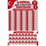 1001 sticker TÜRK BAYRAKLI KİŞİYE ÖZEL OKUL ETİKETİ SETİ