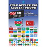 1001 sticker TÜRK DEVLETLERİ BAYRAĞI ETİKET