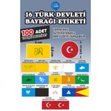 1001 sticker TÜRK DEVLETLERİ BAYRAĞI ETİKETİ