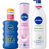 1001 Sun Güneş Koruyucu Kişisel Bakım Seti - SPF50+ Güneş Kremi 200 ml - Deodorant - Vücut Losyonu - secenek