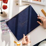 1001 Süresiz Haftalık Spiralli Masaüstü Planlayıcı 24X34 cm - Desk Planner Lacivert