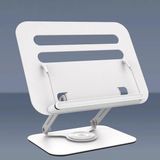 1001 Tablet ve Kitap Okuma Standı – 360° Döner Ayarlanabilir Katlanabilir Masaüstü Tutucu, Ergonom - Beyaz - Gold