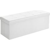 1001 Tabure 120 Litre, Saklama Kutusu, Tabure, Katlanabilir, 300 Kg'a Kadar Yük, Sentetik Deri Kapak, D�