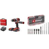 1001 Te-Cd 18 Li-I Bl (2X2,0AH), Akülü Darbeli Vidalama + Einhell Delici ve Vidalama Uç Seti 18 Parça