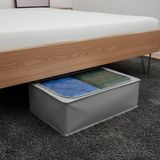 1001 Telli Baza Altı Hurcu (46X66X20 Cm) - Dik Duran Impertex Kumaş, Gri | Şeffaf Pencereli Yatak Alt� - SECENEK