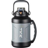 1001 Tkk Mega Boy 1650ML Pipetli/pipetsiz Kullanım Askılı Paslanmaz Çelik Termos Matara (Siyah) - 0 - 19 lt